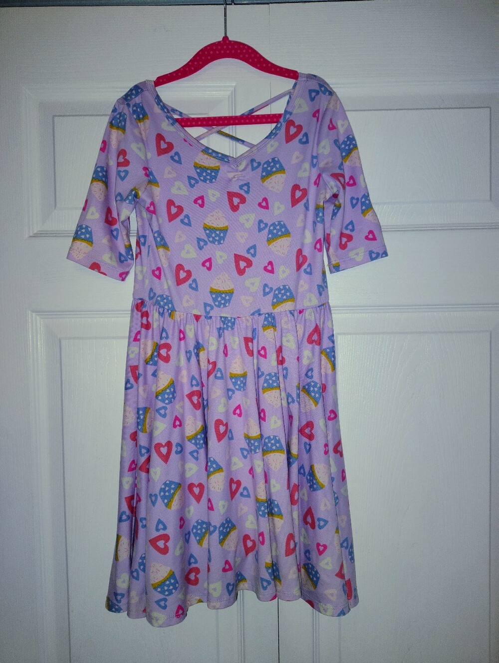 Dot Dot Smile Lavender Dress with Pink, Blue & Yellow Accents